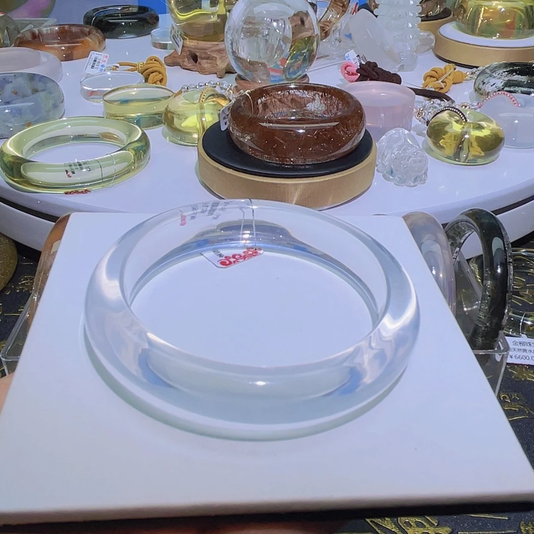 未镶嵌手镯水晶天然蓝冰料水晶正圈57圈
