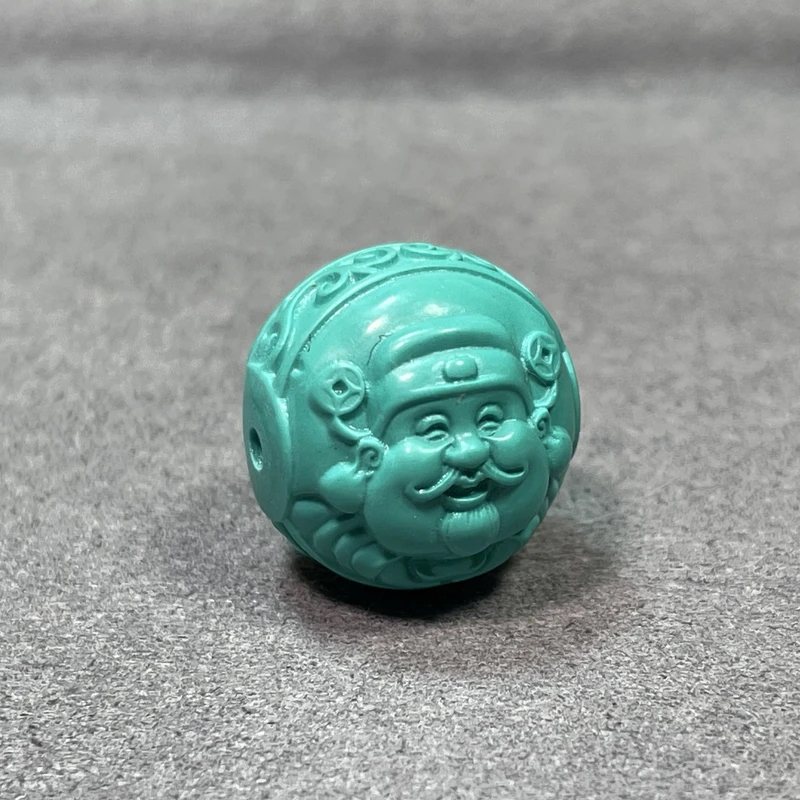 3100雕刻走色料蒙松财富双收单颗顶珠手串配珠文玩配饰