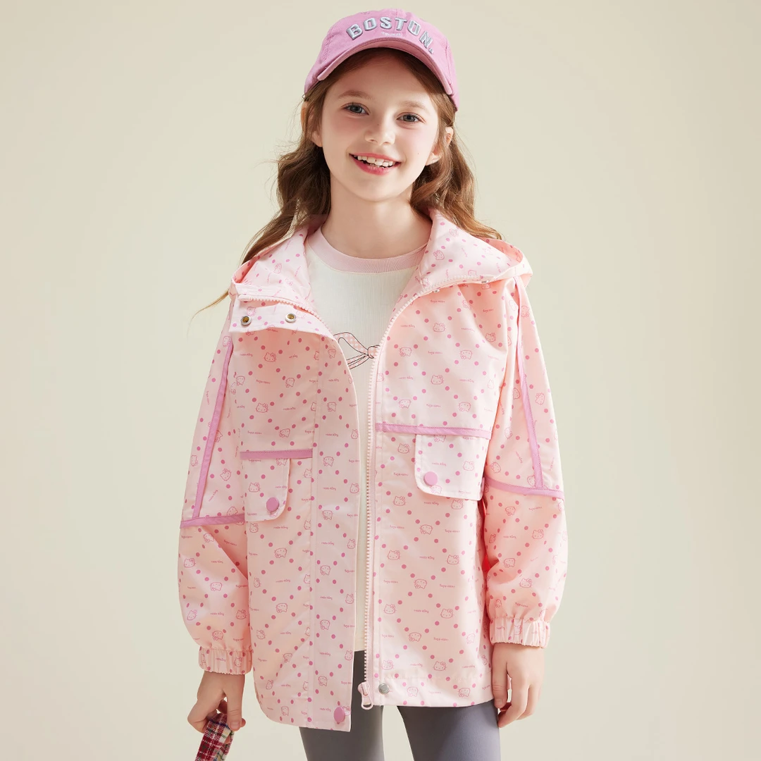 风衣HELLOKITTY女童2025年秋季新款外套中大童可爱女童秋装外套