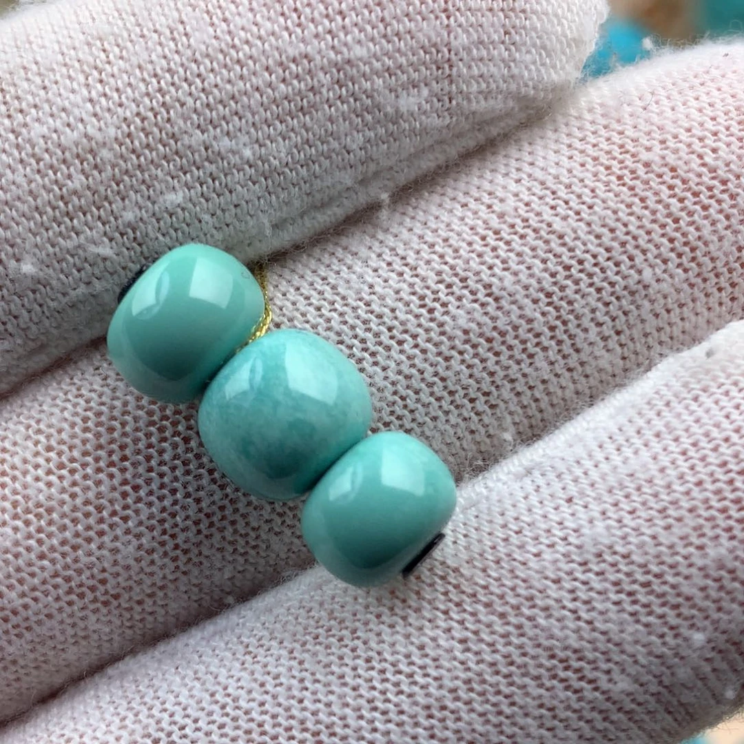 绿松石未镶嵌3连珠8.5毫米