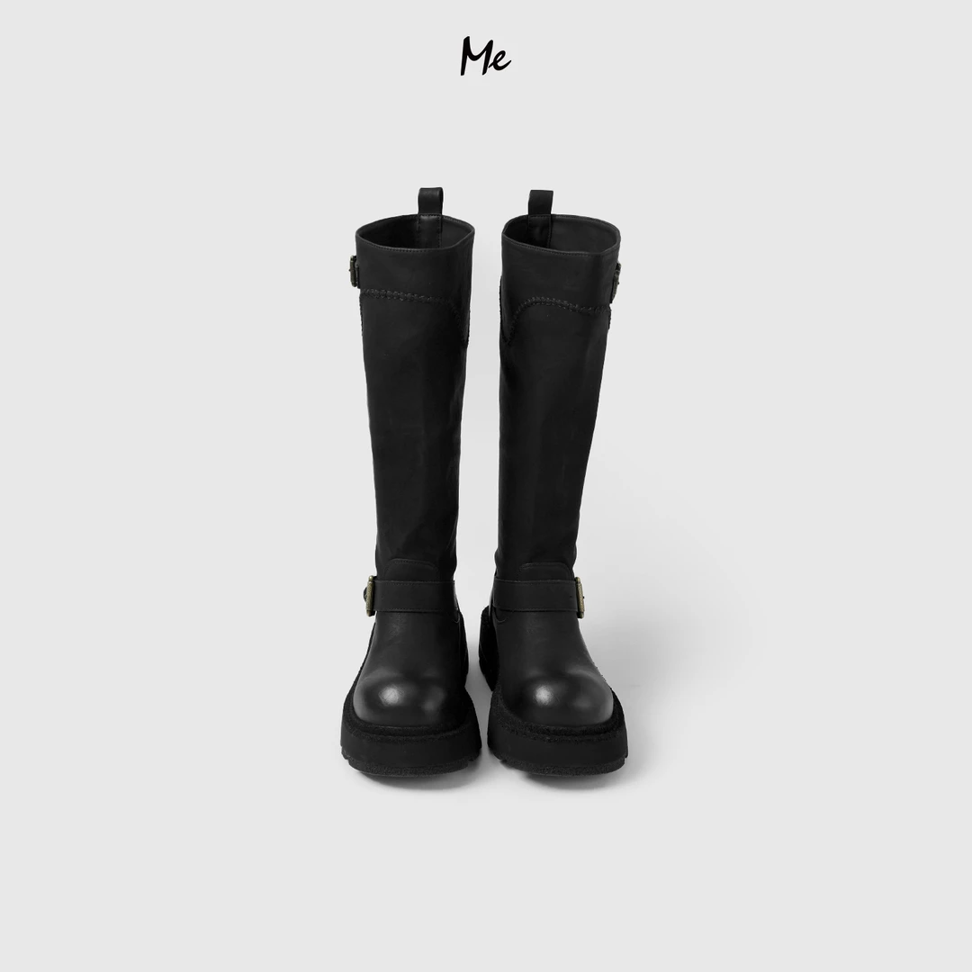 ME【磨砂真皮厚底高筒靴】重磅牛反绒增高百搭时尚休闲鞋子MESA1562