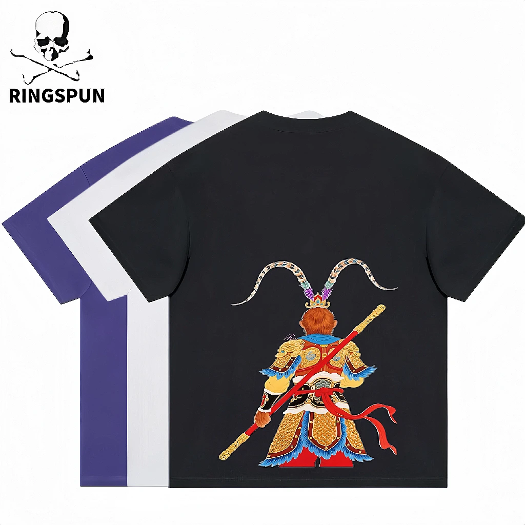 【刺绣悟空】RS重磅100棉刺绣宽松美式潮流男女半袖T恤