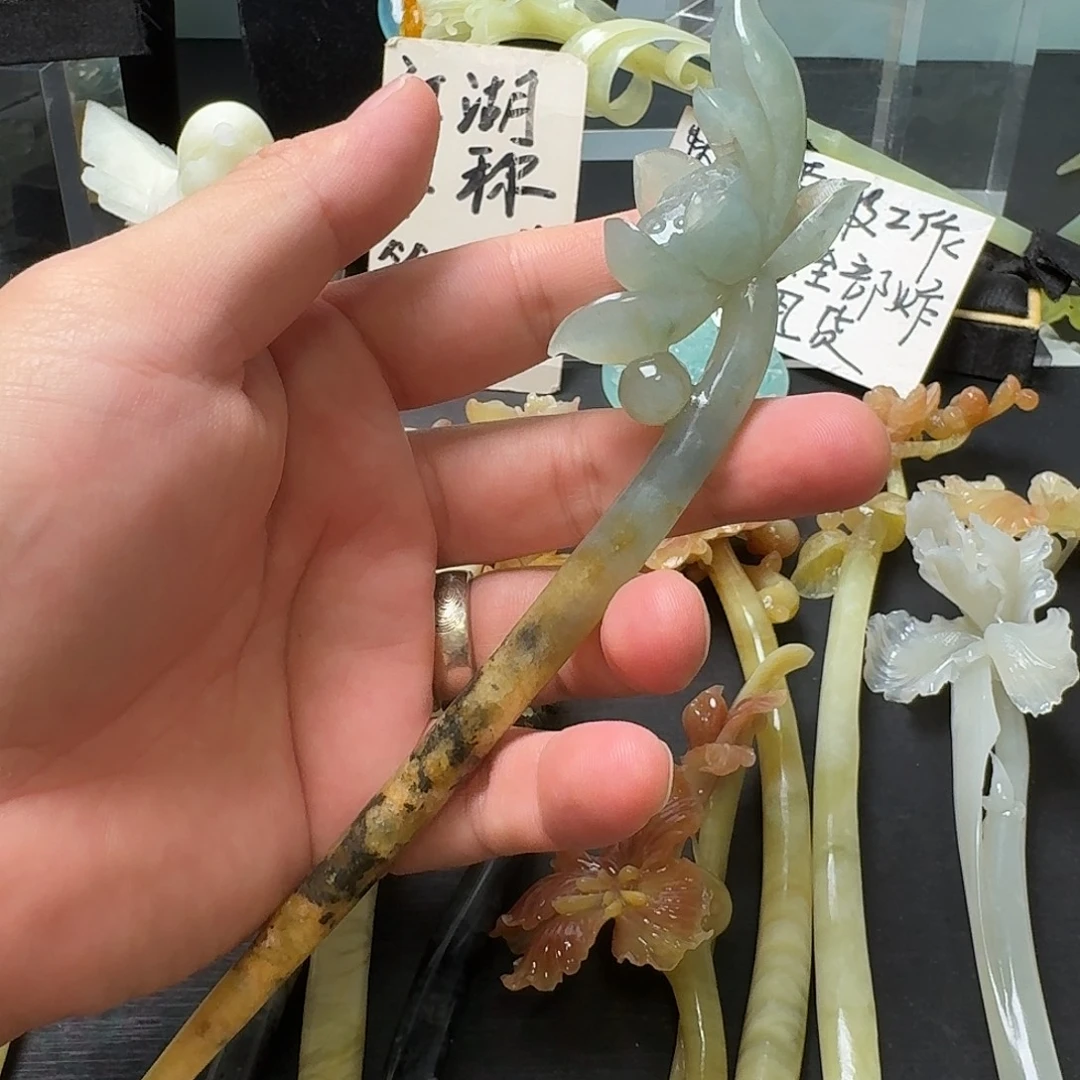 未镶嵌蛇纹石玉发饰