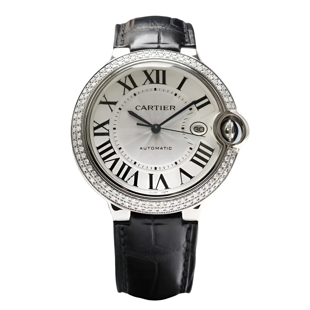 99新 Cartier/卡地亚 蓝气球/W69016Z4/42mm机械镶钻白盘男款手表