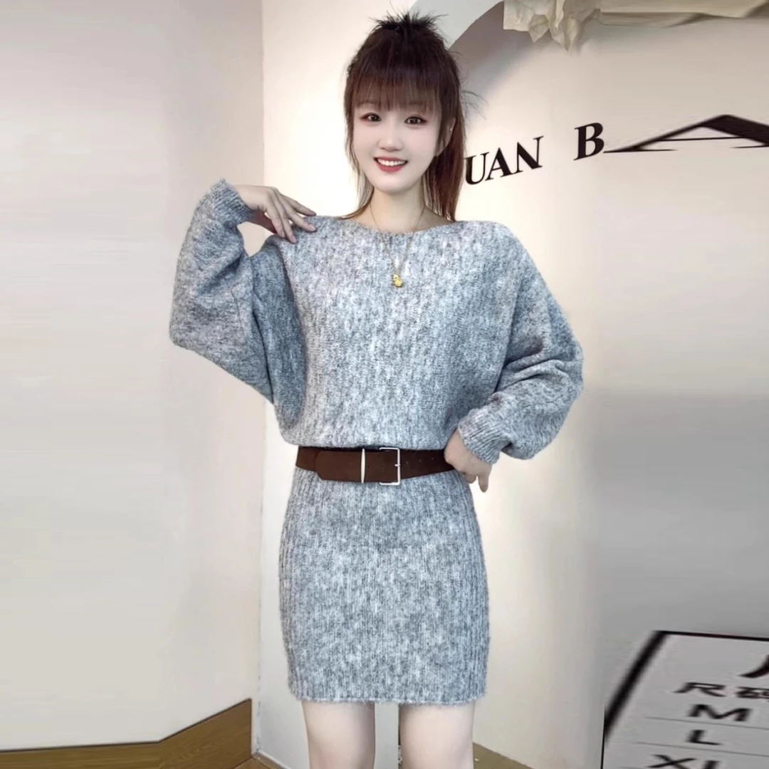 时尚连衣裙女2025秋季新款洋气显瘦减龄百搭长袖针织包臀连衣裙潮