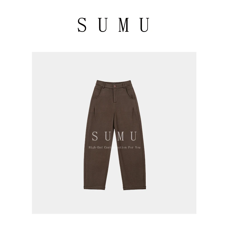 宿慕SUMU 女款加绒休闲裤冬季新款时尚百搭休闲裤822