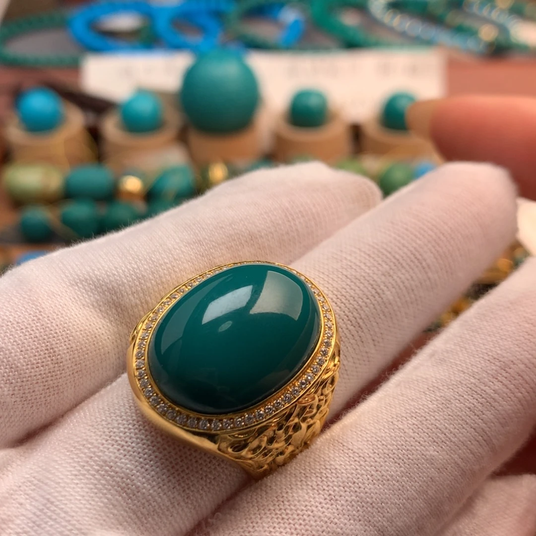 绿松石18K金镶嵌绿松石