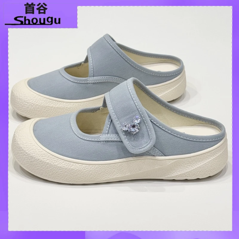 shougu/首谷夏季包头拖鞋女款2025新款一脚蹬玛丽珍厚底外穿凉拖