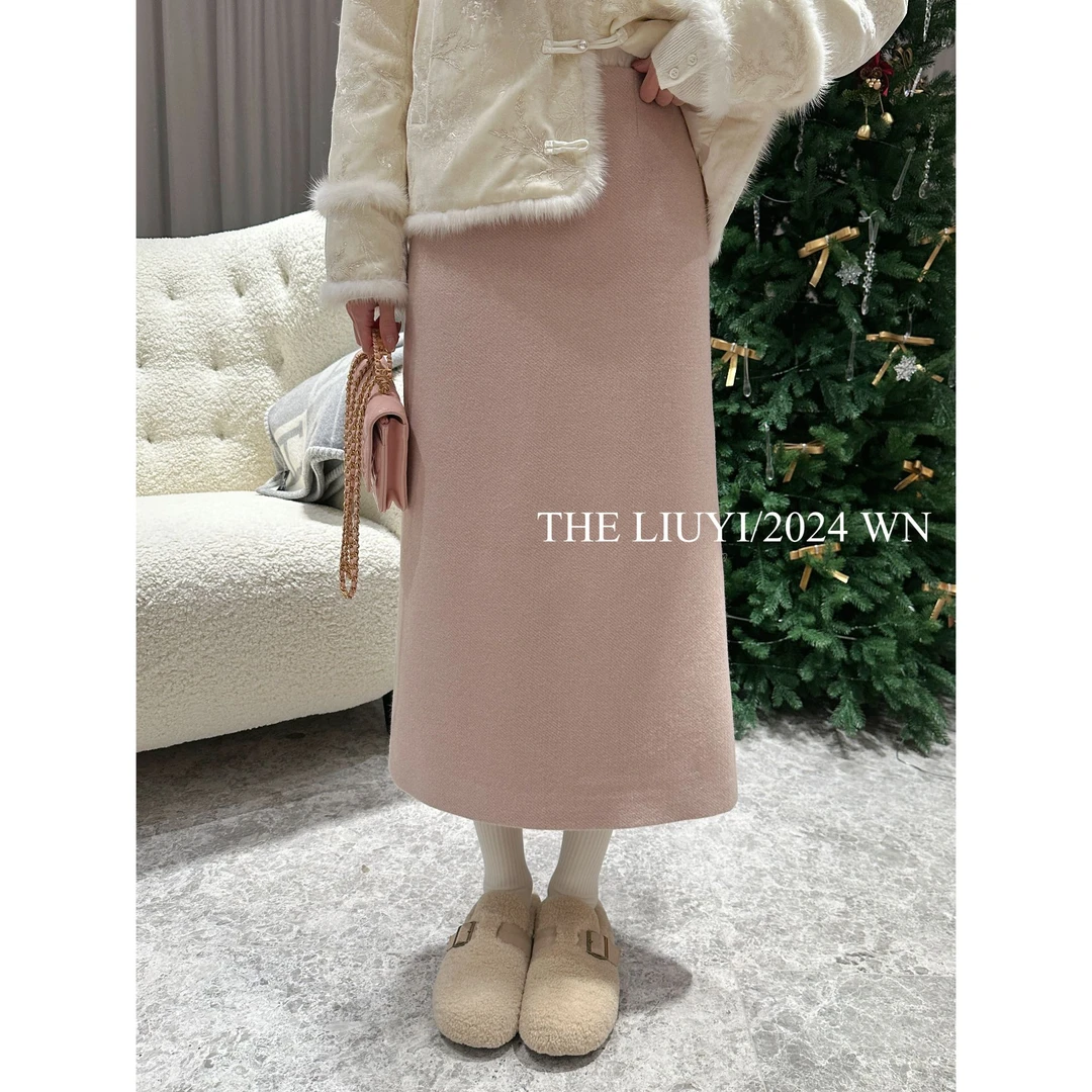 【LIUYI】香氛裙~冬季显瘦毛呢A字半身长裙412144