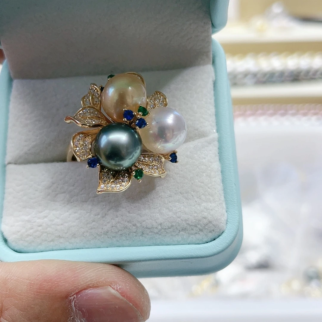 海水珍珠戒指银S925镶嵌