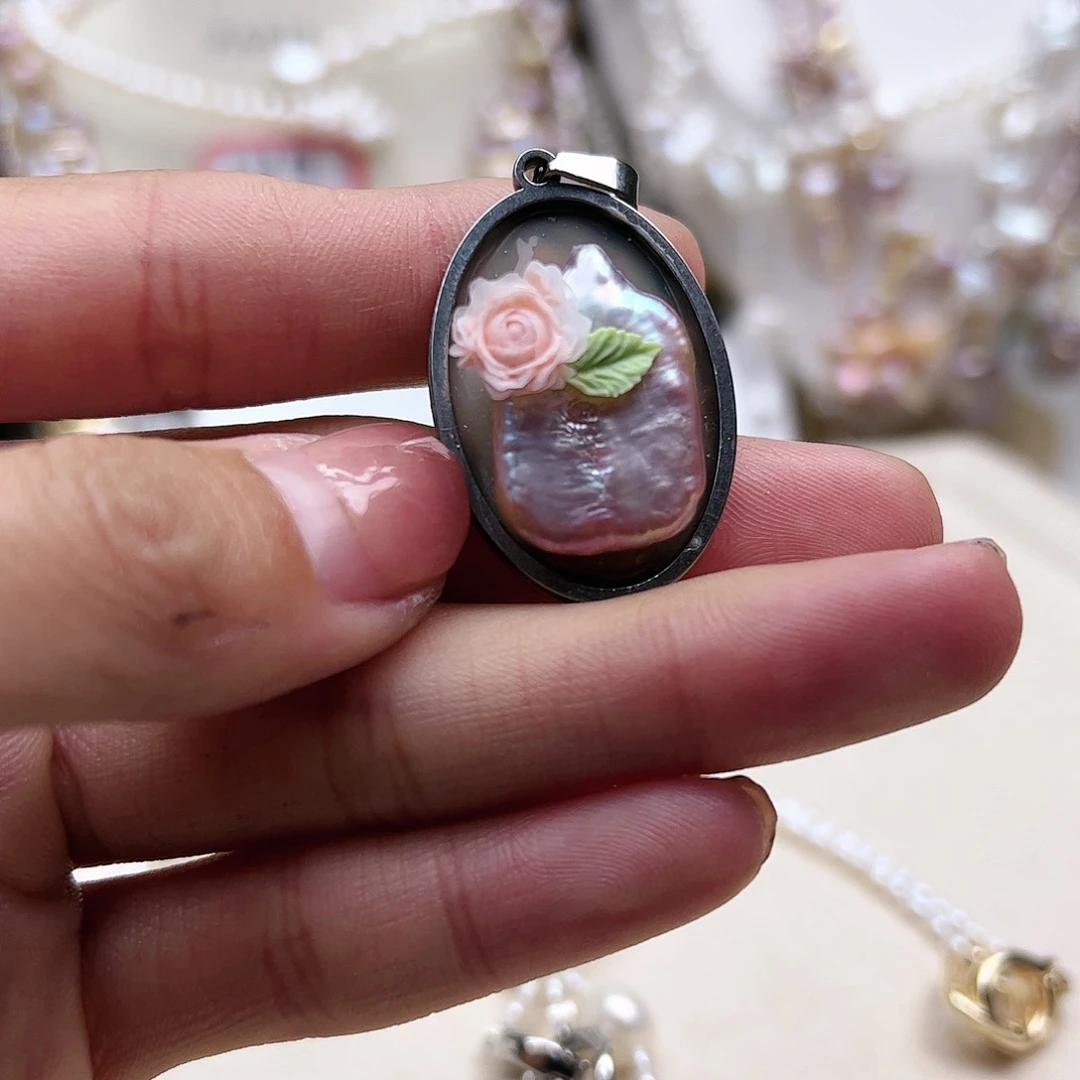 淡水珍珠颈饰银S925镶嵌