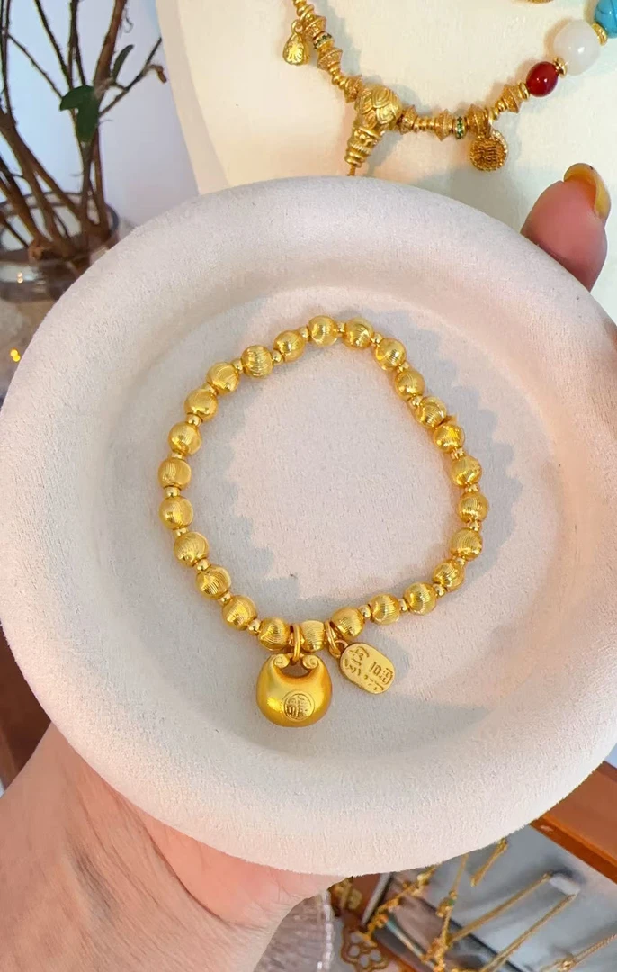 铜合金手链 SQ思岐新中式-招财纳福猫眼福袋手链6098