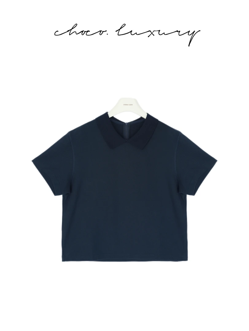 CHOCO【我的女孩】100%精梳棉MIU系减龄翻领薄上衣 C1221