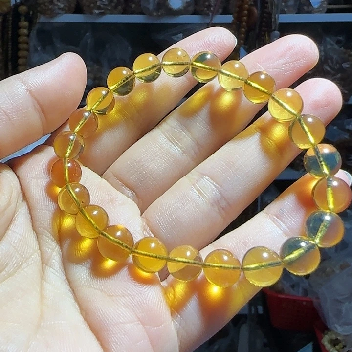 裸石琥珀未镶嵌蓝珀8mm多样性发其一