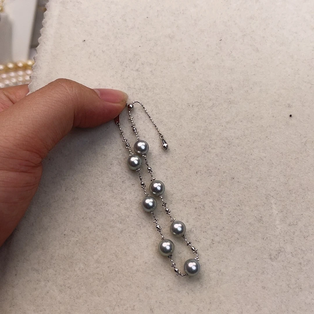 手绳18K金镶嵌海水珍珠