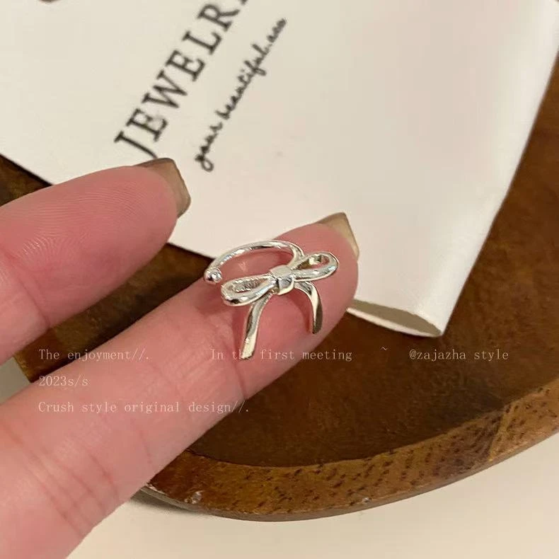 铜合金耳饰 简约蝴蝶结耳夹女新款爆款小众高级感耳环无耳洞耳骨