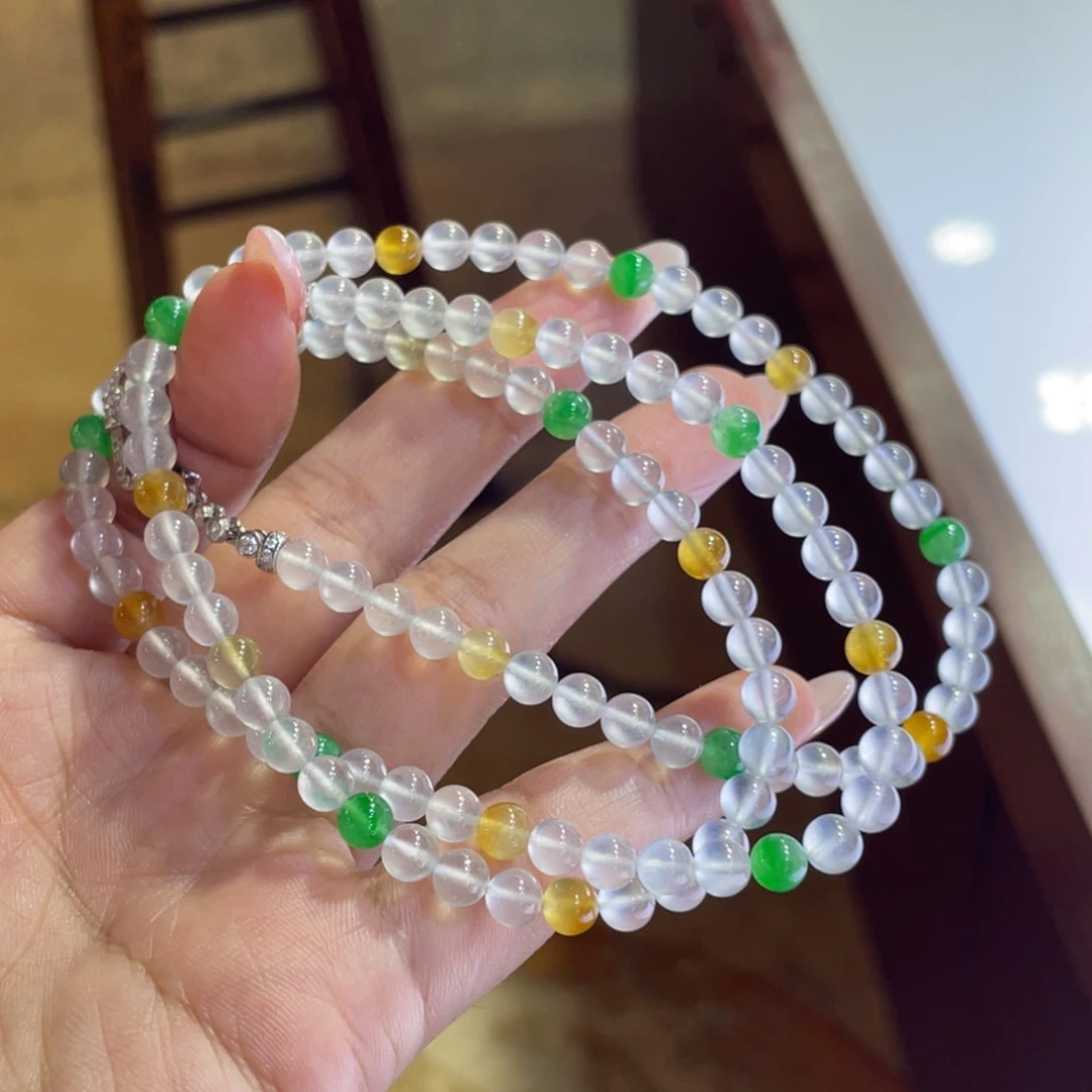 翡翠未镶嵌颈饰手串