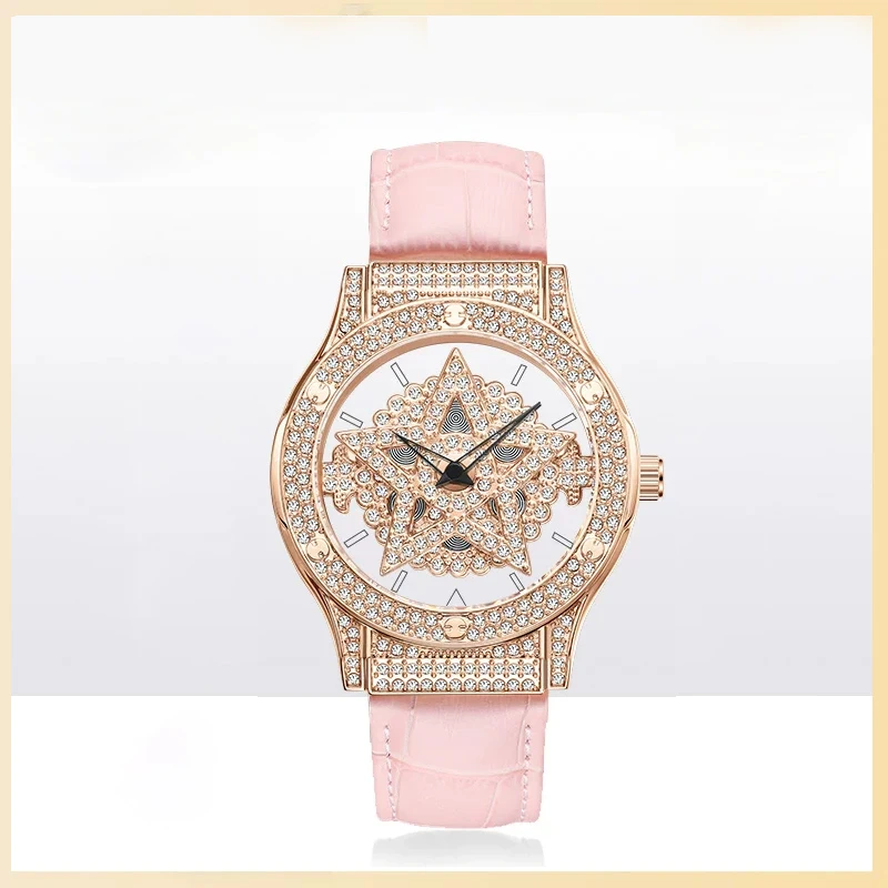 新款时来运转幸运五芒星女表气质镂空腕表5826 H