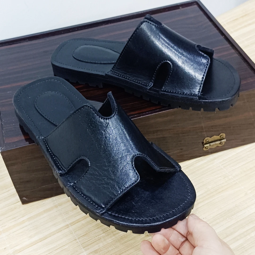 夏季平跟平底一字拖男鞋休闲男款防滑鞋