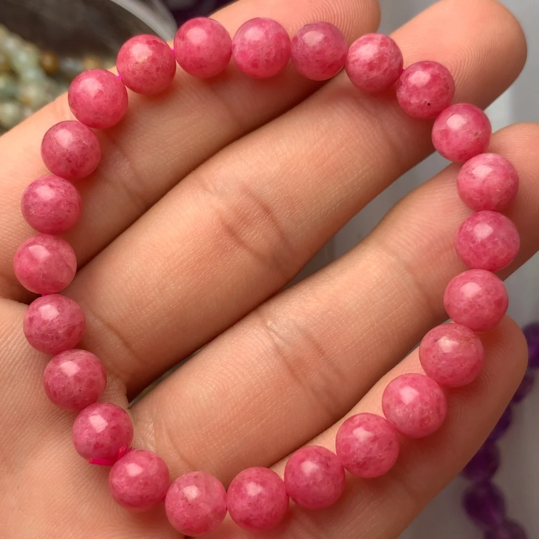 水晶天然水晶蔷薇石手链7.7未镶嵌