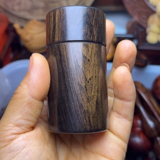 乌木紫光檀牙签筒储存罐