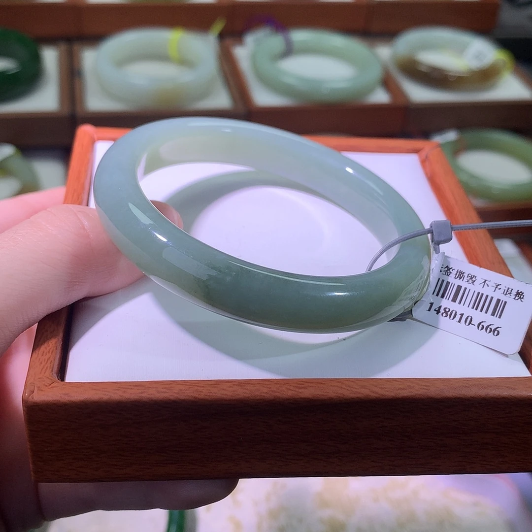 和田玉未镶嵌手镯和田玉12且末蓝带翠56+