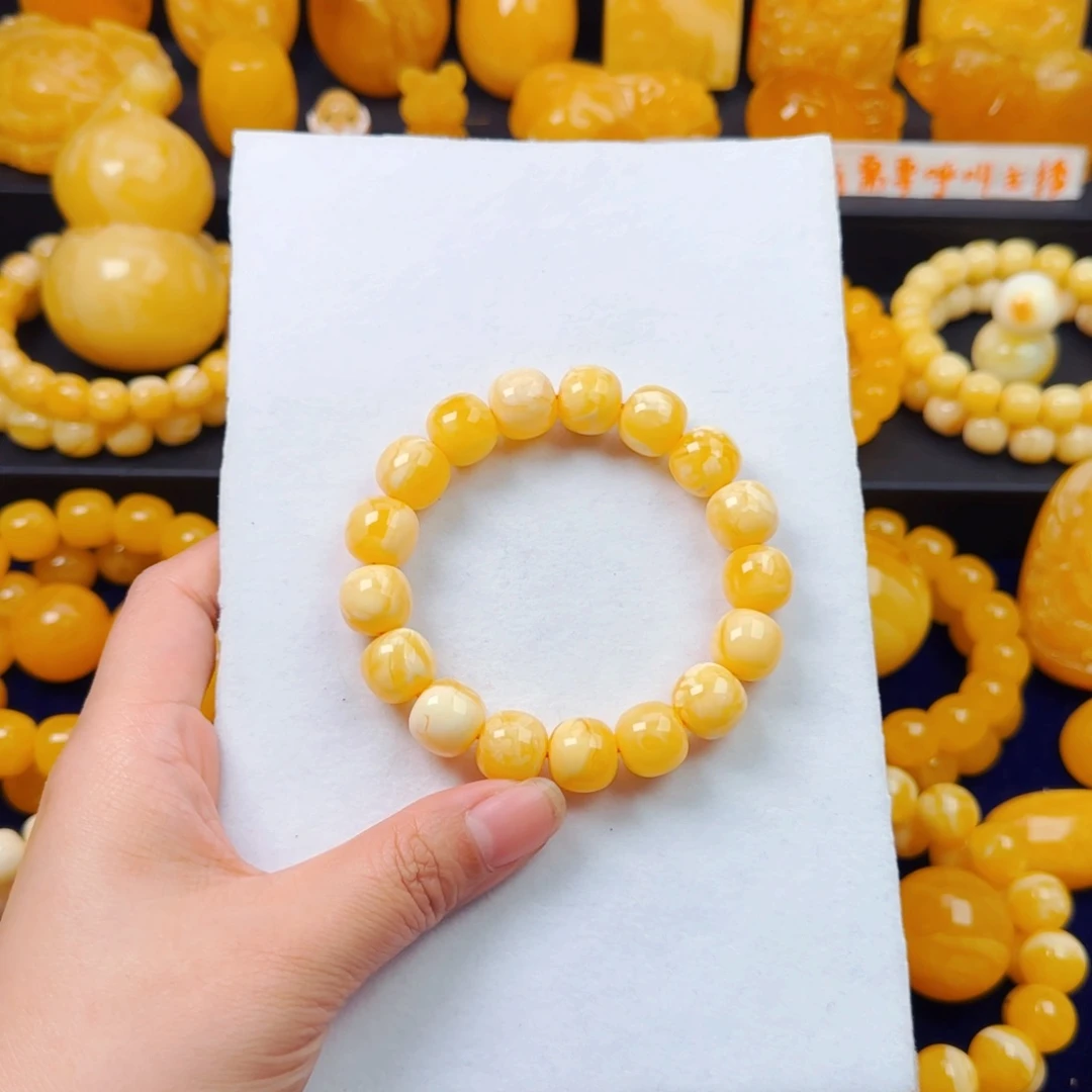 小***哥蜜蜡颈饰未镶嵌同料13