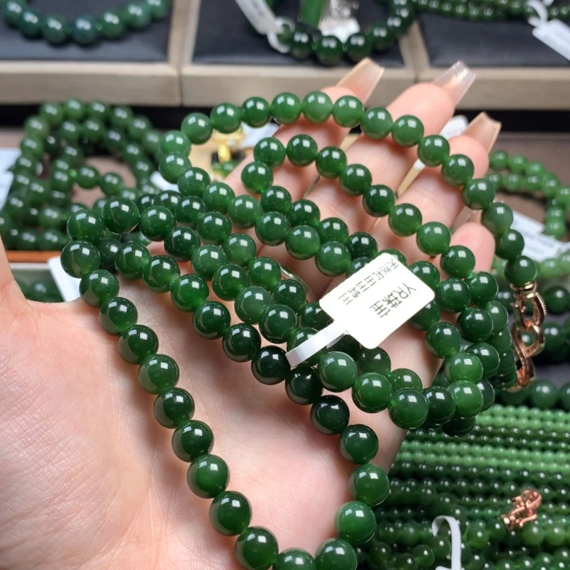 【闪购商品】和田玉（碧玉）颈饰未镶嵌8m毛衣链