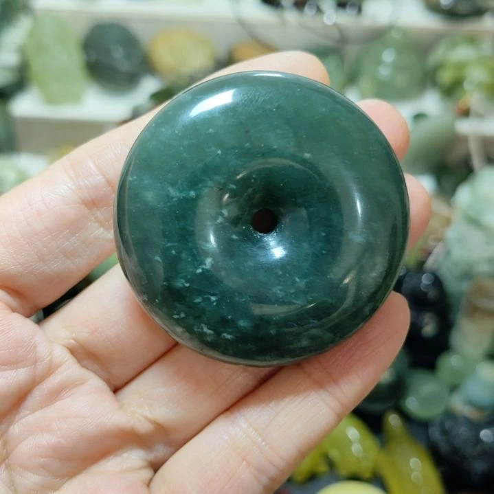 岫玉平安扣未镶嵌蜻****6