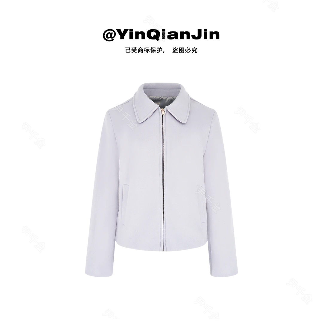 *尹千金*【海盐小岛 】定制baby蓝自带灵气感小翻领短款外套W240629