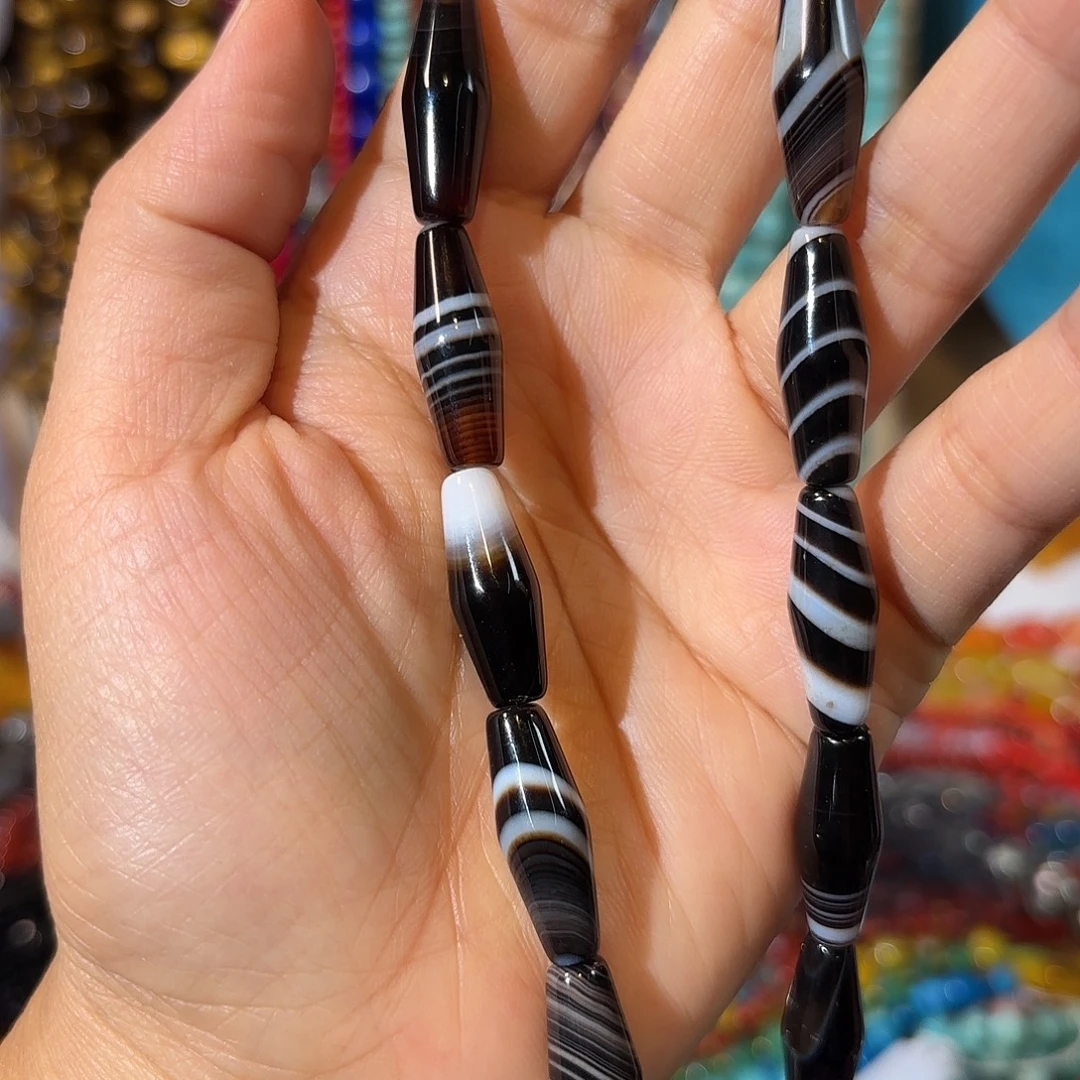 玛瑙/玉髓未镶嵌珠宝半成品黑玛瑙卡8-20