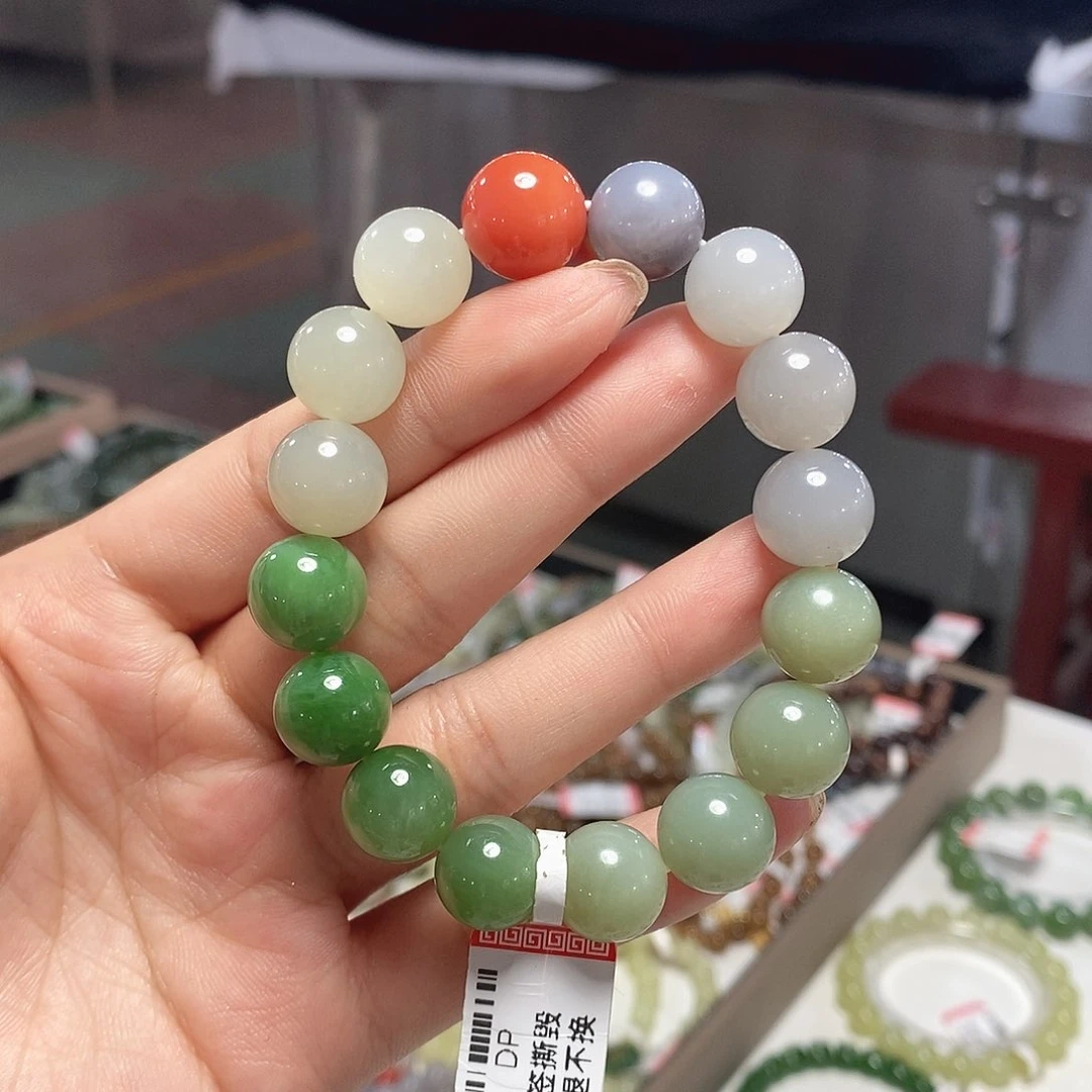 手链未镶嵌和田玉多宝12mm