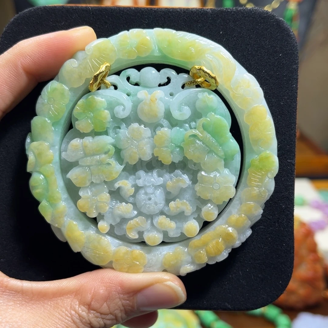 翡翠未镶嵌颈饰天然翡翠手镯套装58