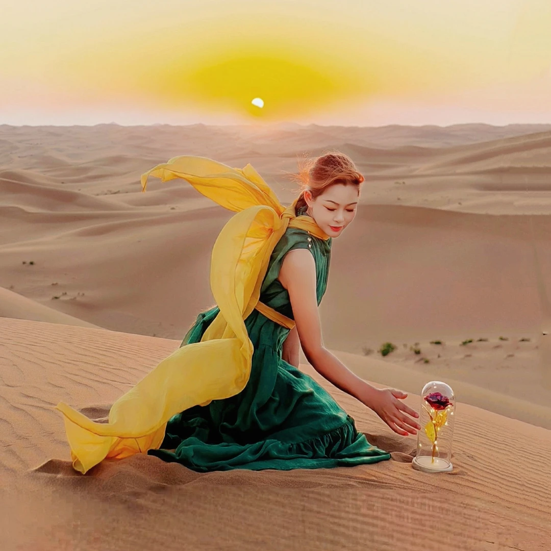 【董艺旅行穿搭】小王子飘带连衣裙旅行拍照大摆裙沙漠草原拍照必备