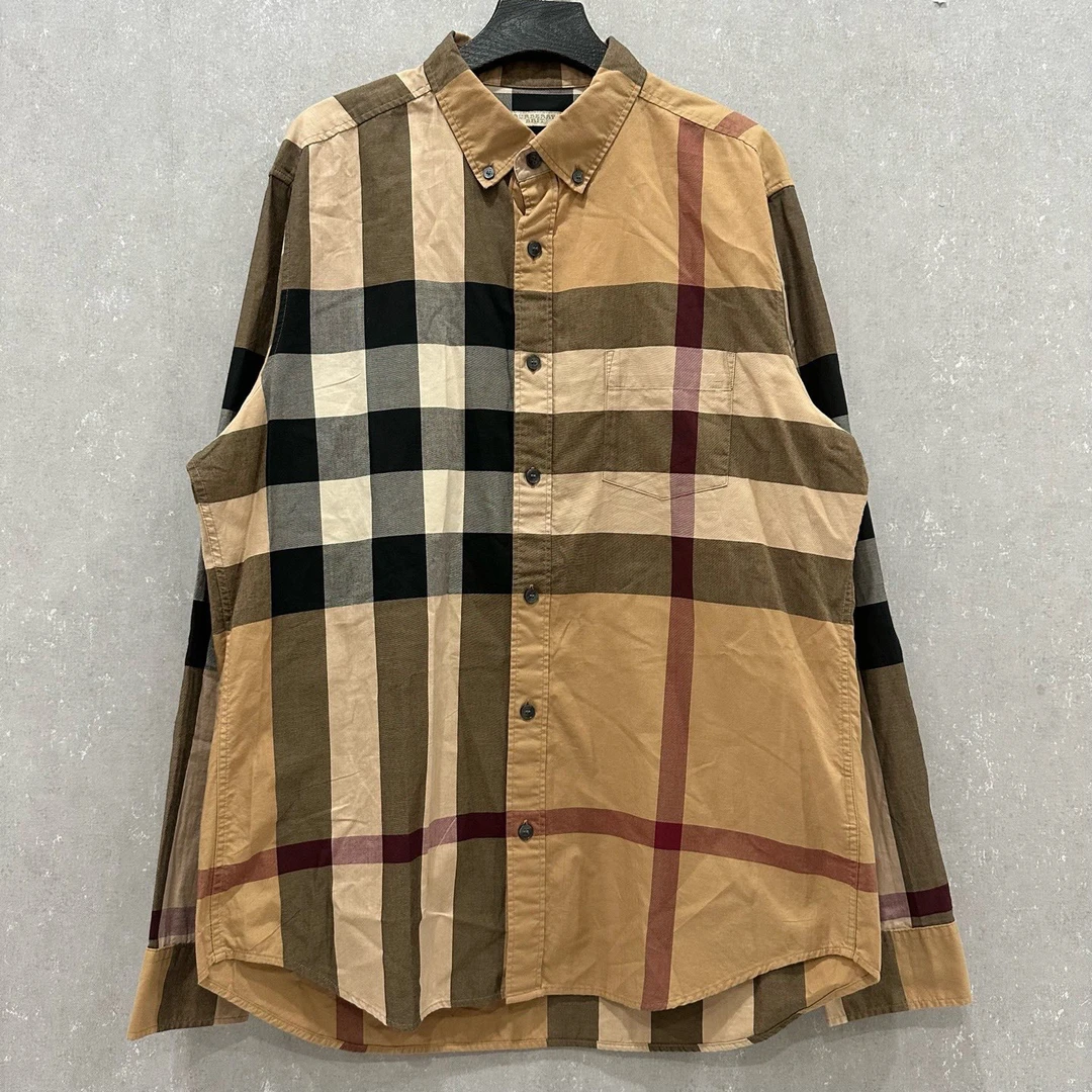 99新 BURBERRY/博柏利 金典格纹衬衫 L码 004969