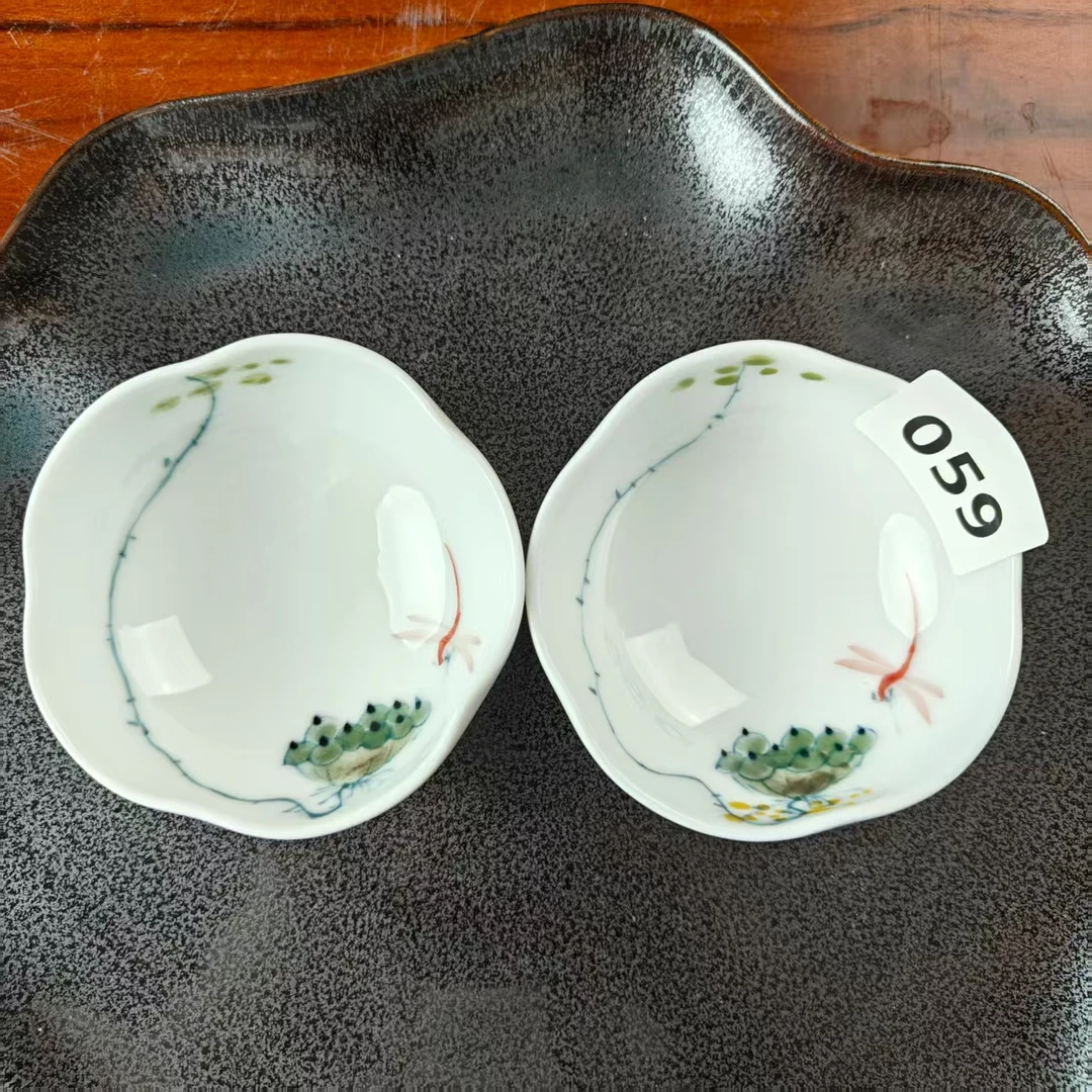景德镇高温釉中彩-蘸料碟白瓷小碗餐具陶瓷一对059