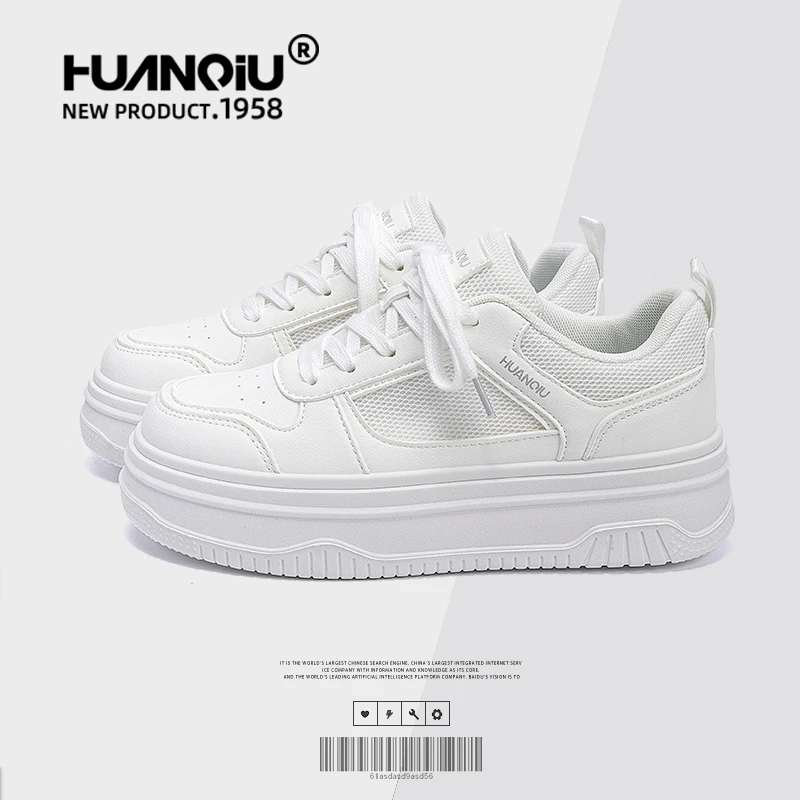 环球休闲小白鞋女2025新款秋季女鞋厚底炸街板鞋女港风网红鞋子女