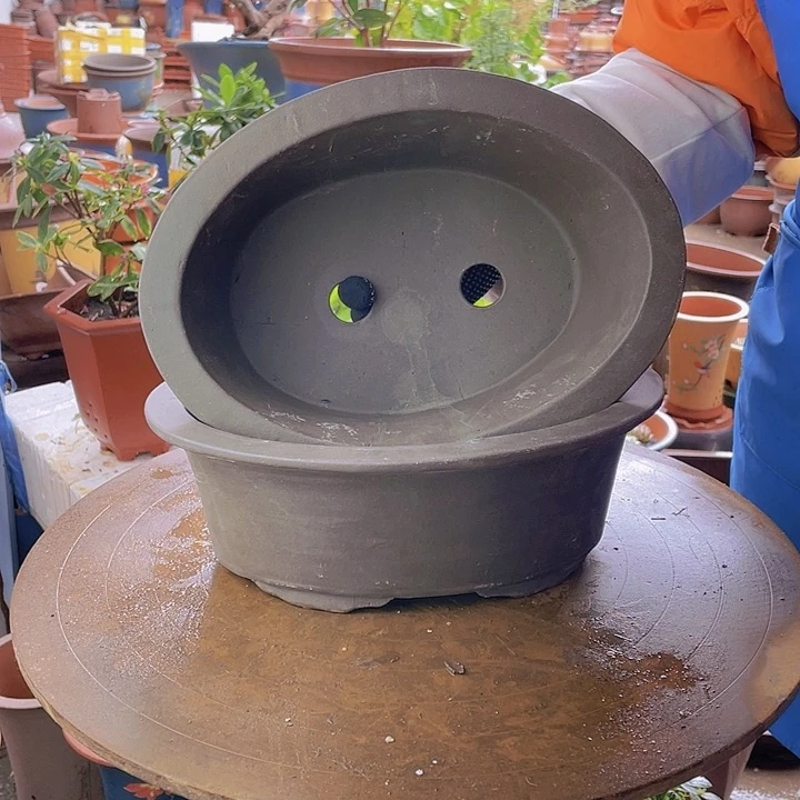 紫砂宜兴紫砂黑椭圆30+30