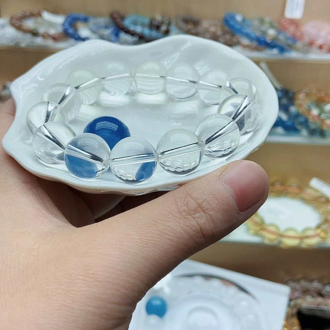 烟晶手串未镶嵌南***姨白水➕海蓝宝
