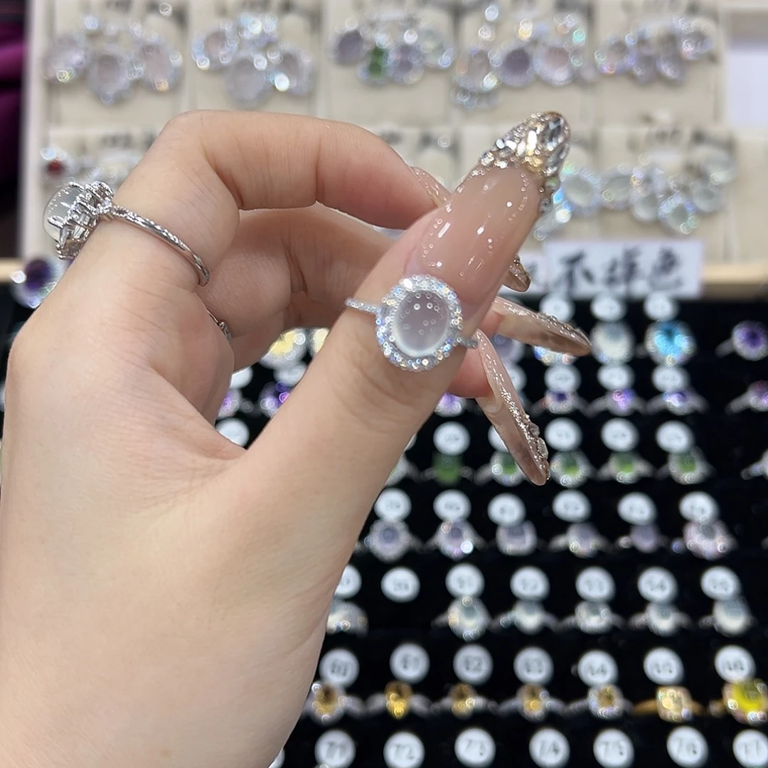 懒****蛇纹石玉银S925镶嵌戒指