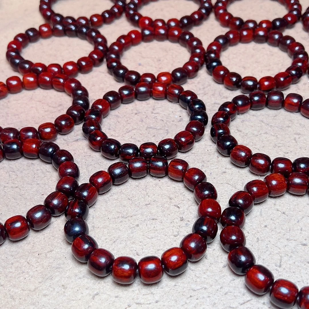 小叶紫檀手串/手链1.2琴料火焰纹老型鳞底金星头货