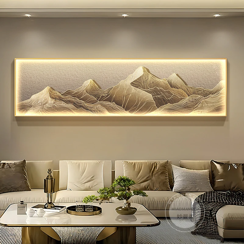 靠山背有沙发壁灯感轻奢画主卧室高级装饰画背景墙挂画客厅床头