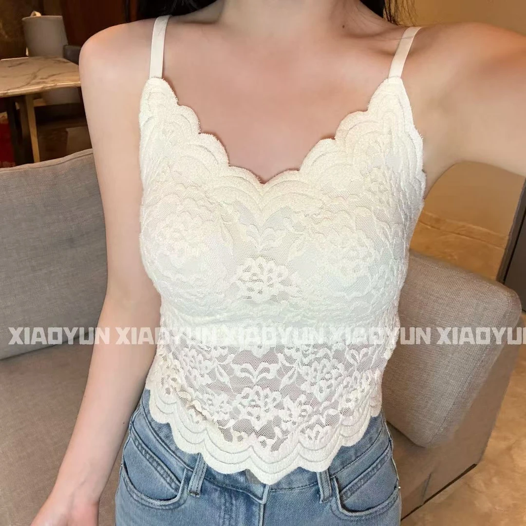 花朵蕾丝吊带 小允姐姐2025新款时尚气质高级花朵蕾丝吊带