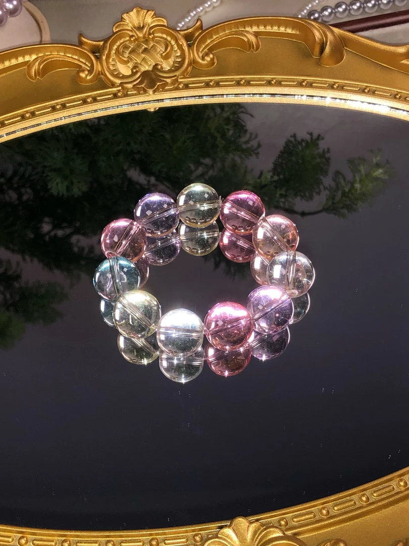 合金手链 彩色琉璃16mm多宝精美diy手作手串