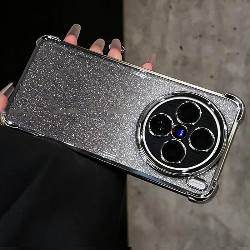 四角气囊防摔闪粉电镀适用vivox200s/x200pro手机壳镜头全包mini