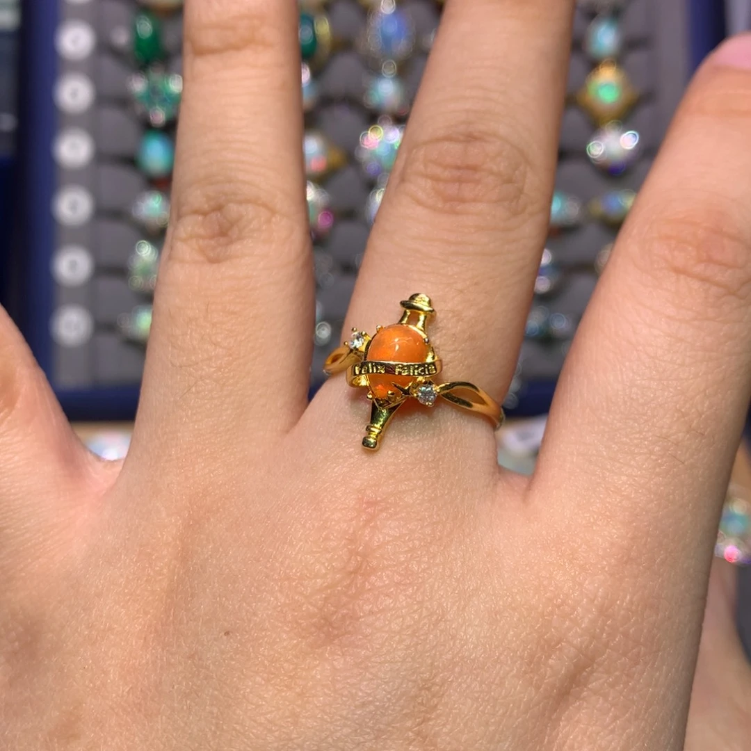 银S925镀金镶嵌欧泊戒指