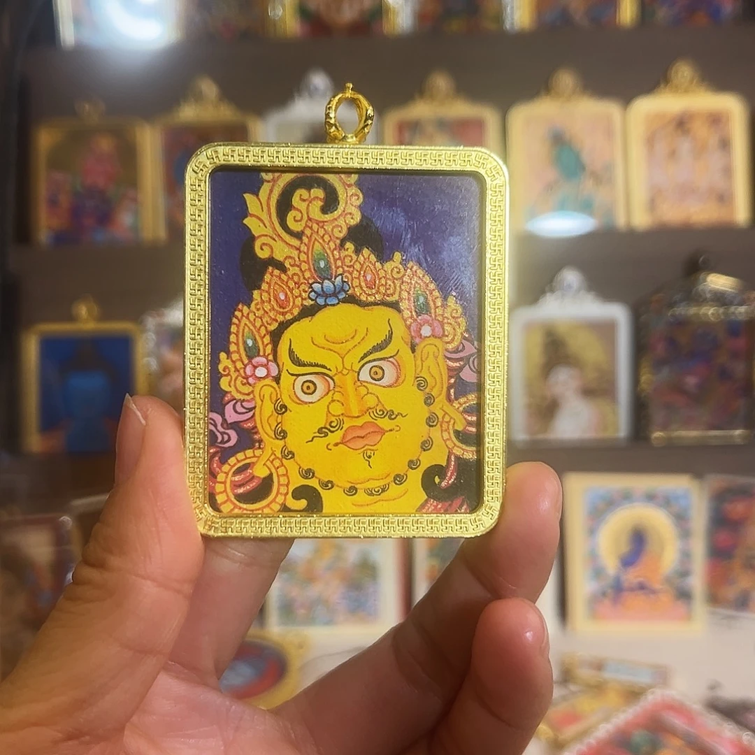 吊坠黄财面首纯手唐卡