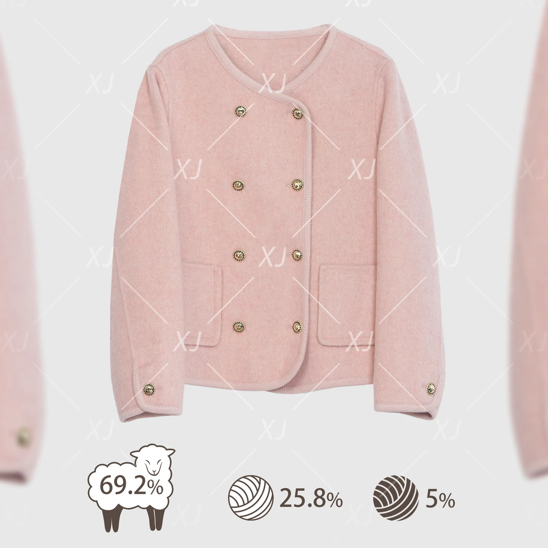 2025【轻欧风】经典欧式双排扣小香风 百搭 气质 春秋季外套HD23003