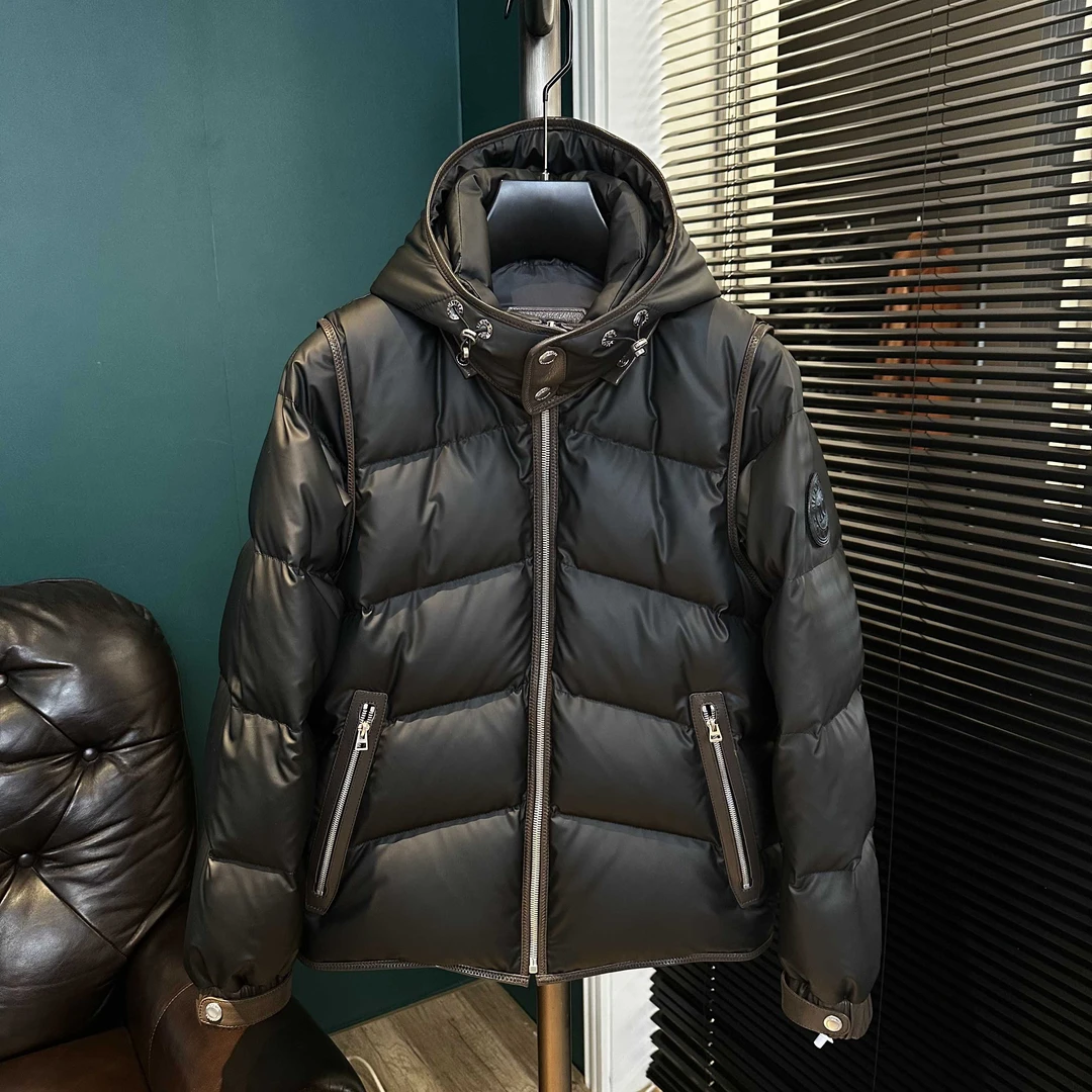 【穆臣】冬季男士高端羽绒服休闲时尚加厚保暖袖子帽子可拆卸