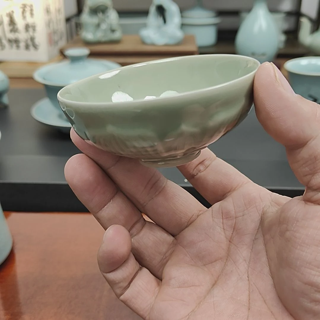 手工仿古釉罗汉杯微瑕福利捡漏